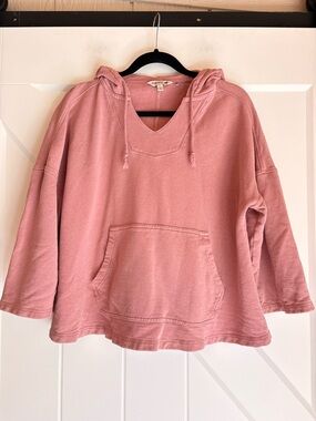 Toad&Co Epiq Poncho Hoodie Hemp Organic Cotton Pink L